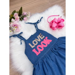 Vestido Infantil Jeans Love Look Luxo