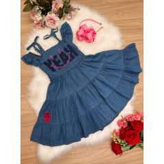 Vestido Infantil Jeans Yeah Happy Luxo