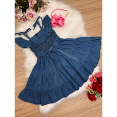 Vestido Infantil Jeans Yeah Happy Luxo