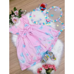 Vestido Infantil Rosa Claro Jardim Encantado Luxo