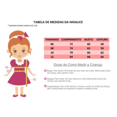 Vestido Infantil Rosa C/ Aplique de Flores e Renda Luxo