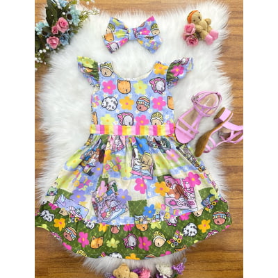 Vestido Infantil Colorido Bobbie goods Festas