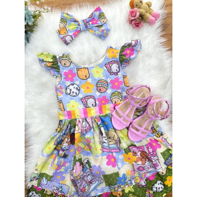 Vestido Infantil Colorido Bobbie goods Festas