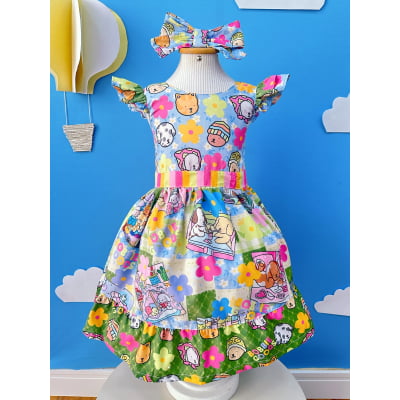 Vestido Infantil Colorido Bobbie goods Festas