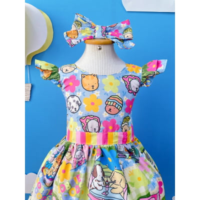 Vestido Infantil Colorido Bobbie goods Festas