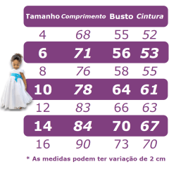 Vestido Infantil Branco Busto C/ Apliques de Flores Renda