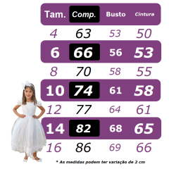 Vestido Infantil Branco Luxo Batizado Casamento Festa Damas