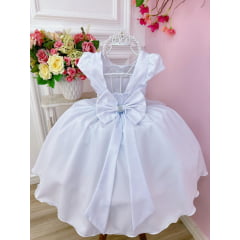 Vestido Infantil Branco Luxo Batizado Damas Casamento Festa