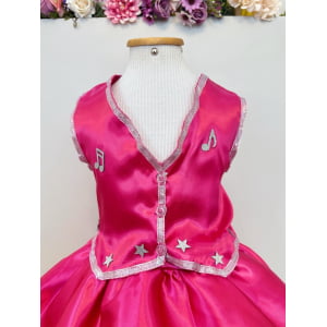 Conjunto Fantasia Infantil da Barbie Boiadeira Pink Festas