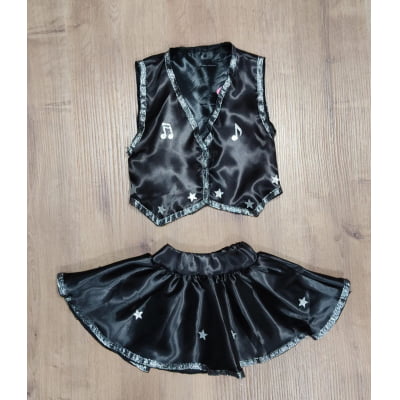 Conjunto Fantasia Infantil da Barbie Boiadeira Preta Festas