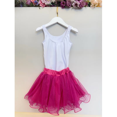 Conjunto Infantil Body e Saia Pink Lilo Stitch e Angel