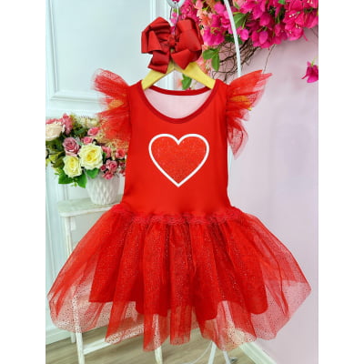 Fantasia Infantil Aventureira Vermelha Festas C/ Strass