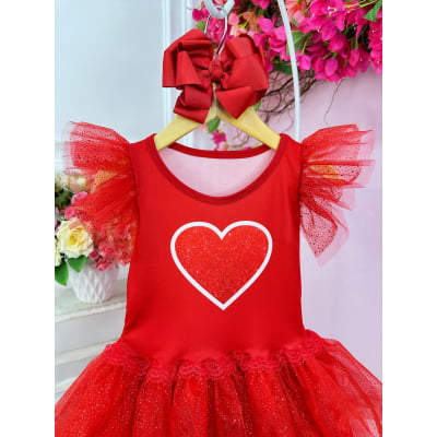Fantasia Infantil Aventureira Vermelha Festas C/ Strass