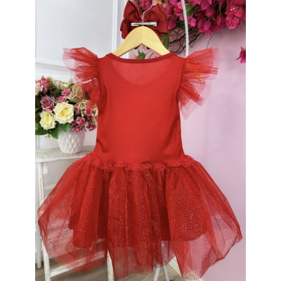Fantasia Infantil Aventureira Vermelha Festas C/ Strass