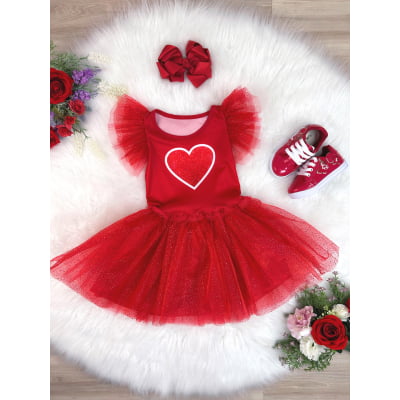 Fantasia Infantil Aventureira Vermelha Festas C/ Strass