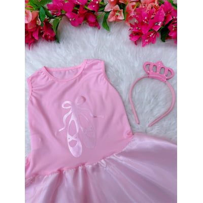 Fantasia Infantil da Bailarina Luxo Acompanha a Tiara