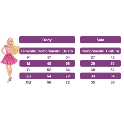 Fantasia Infantil Barbie Pink Body Saia Rosa Com Broche Luxo