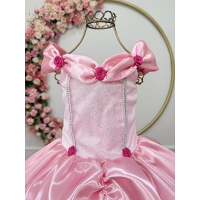 Fantasia Infantil Bela Adormecida e Aurora Rosa Festas