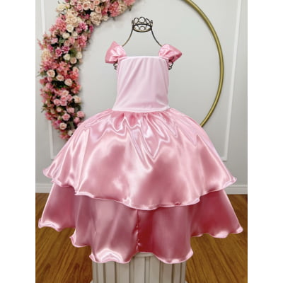 Fantasia Infantil Bela Adormecida e Aurora Rosa Festas