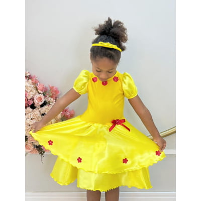 Fantasia Infantil da Bela e a Fera Acompanha a Tiara Luxo