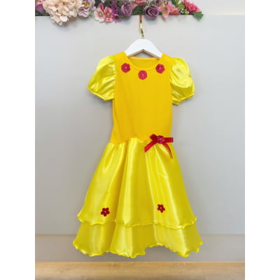 Fantasia Infantil da Bela e a Fera Acompanha a Tiara Luxo