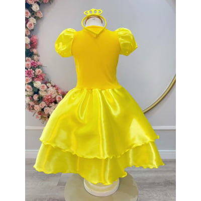 Fantasia Infantil da Bela e a Fera Acompanha a Tiara Luxo