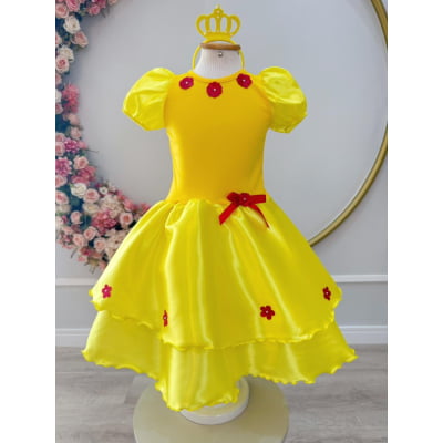 Fantasia Infantil da Bela e a Fera Acompanha a Tiara Luxo