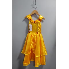 Fantasia Infantil Bela e a Fera Amarelo Escuro Festas