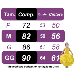 Fantasia Infantil Bela e a Fera Amarelo Escuro Festas