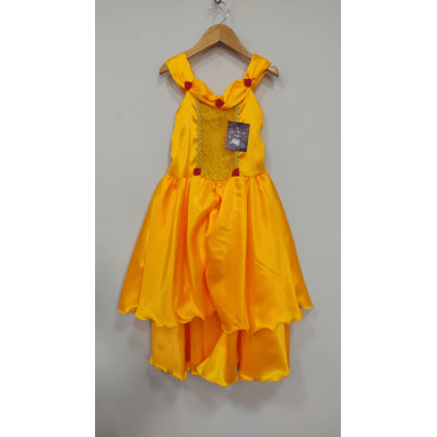 Fantasia Infantil Bela e a Fera Amarelo Ouro Festas Fantasia Infantil Bela e a Fera Amarelo Ouro Festas