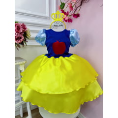 Fantasia Infantil da Branca de Neve Acompanha a Tiara Luxo