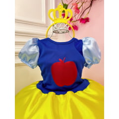 Fantasia Infantil da Branca de Neve Acompanha a Tiara Luxo