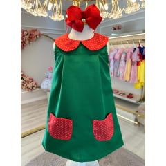 Fantasia Infantil Chiquinha Verde e Vermelho Festas