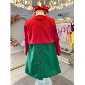 Fantasia Infantil Chiquinha Verde e Vermelho Festas