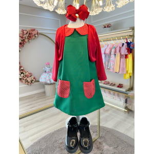 Fantasia Infantil Chiquinha Verde e Vermelho Festas