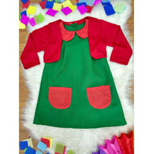 Fantasia Infantil Chiquinha Verde e Vermelho Festas