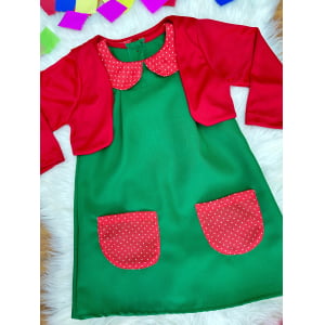 Fantasia Infantil Chiquinha Verde e Vermelho Festas