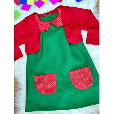 Fantasia Infantil Chiquinha Verde e Vermelho Festas