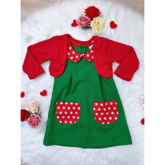 Fantasia Infantil Chiquinha Verde e Vermelho Festas Luxo