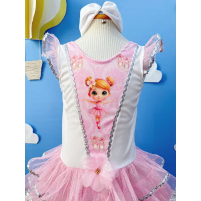 Fantasia Infantil da Bailarina Encantada C/ Faixa Cabelo Festas