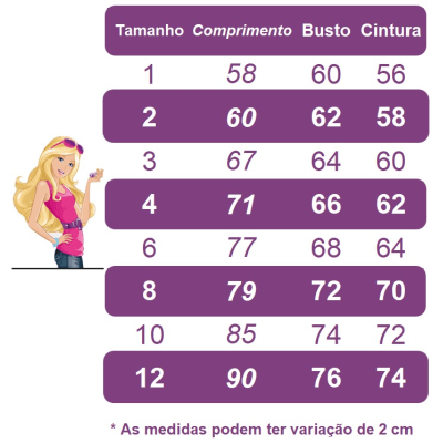 Fantasia Infantil da Barbie Acompanha a Tiara Luxo