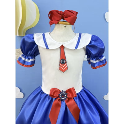Fantasia Infantil de Marinheira, em Cetim e Helanca