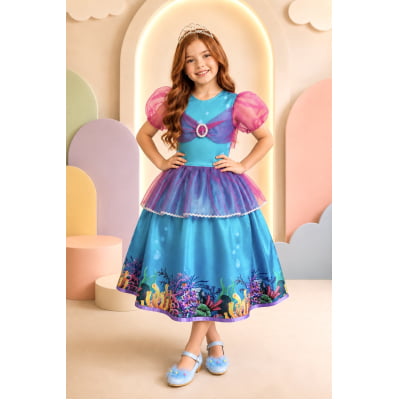 Fantasia Infantil da Princesa Pequena Sereia Ariel Festas Fantasia Infantil da Princesa Pequena Sereia Ariel Festas
