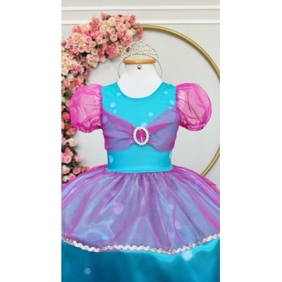 Fantasia Infantil da Princesa Pequena Sereia Ariel Festas