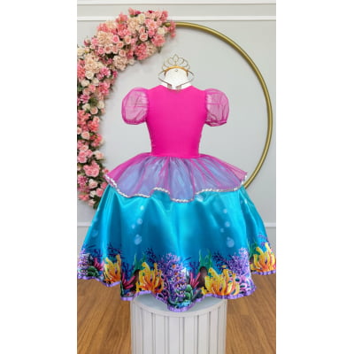 Fantasia Infantil da Princesa Pequena Sereia Ariel Festas