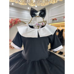 Fantasia Infantil da Wandinha Com Laço Festas