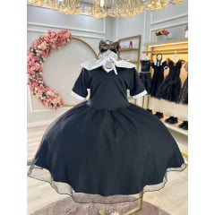 Fantasia Infantil da Wandinha Com Laço Festas