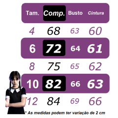 Fantasia Infantil da Wandinha Com Tiara de Tranças Festas