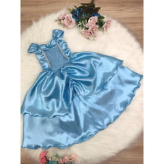 Vestido Infantil Princesa Cinderela Desenho Brilho