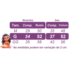 Fantasia Infantil Moana 2 Com Colar e Cinto Faixa Festas